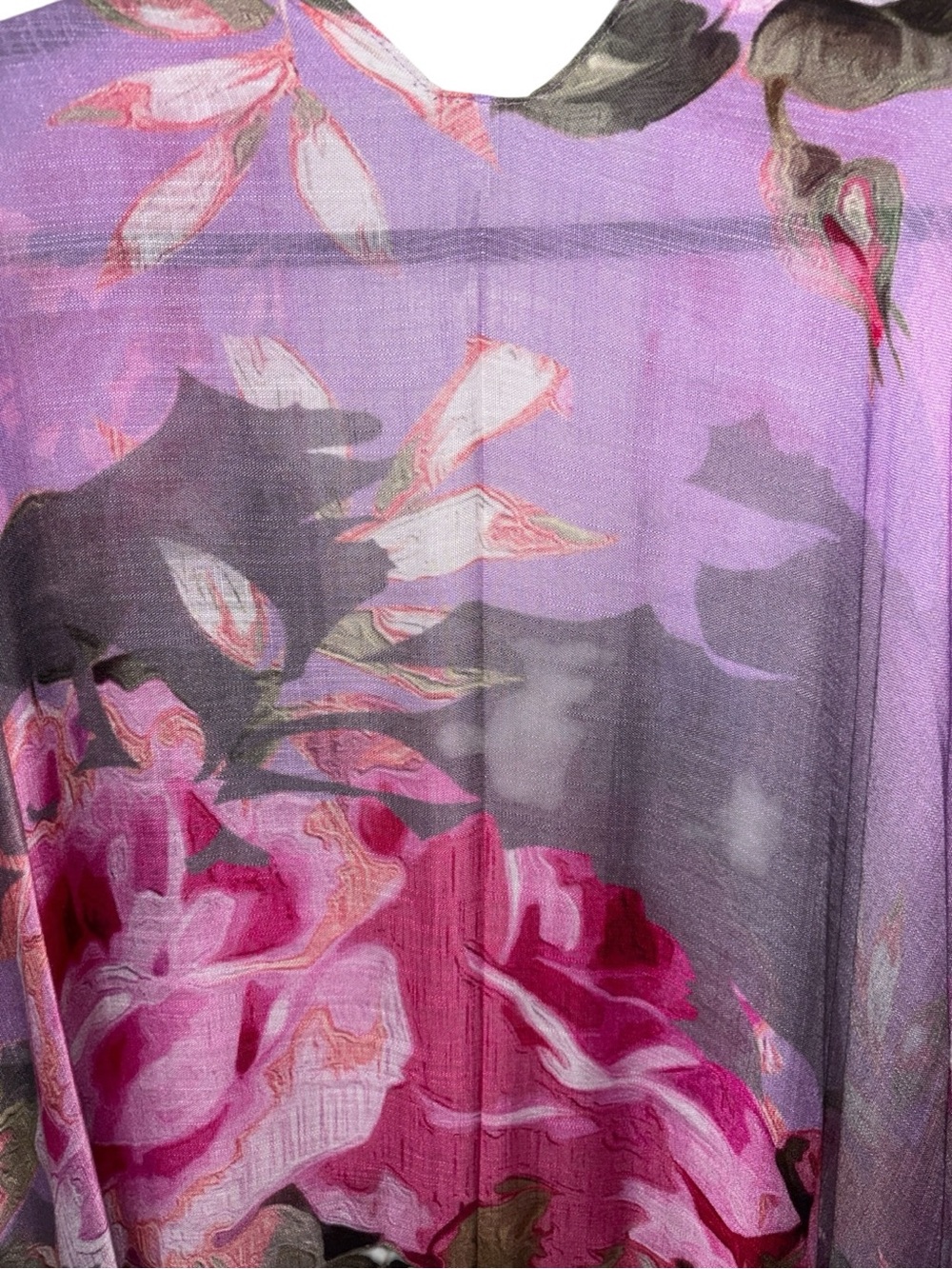 Sheer Floral Kimono Cardigan - Lavender & Pink RT $36 - Picture 6 of 7